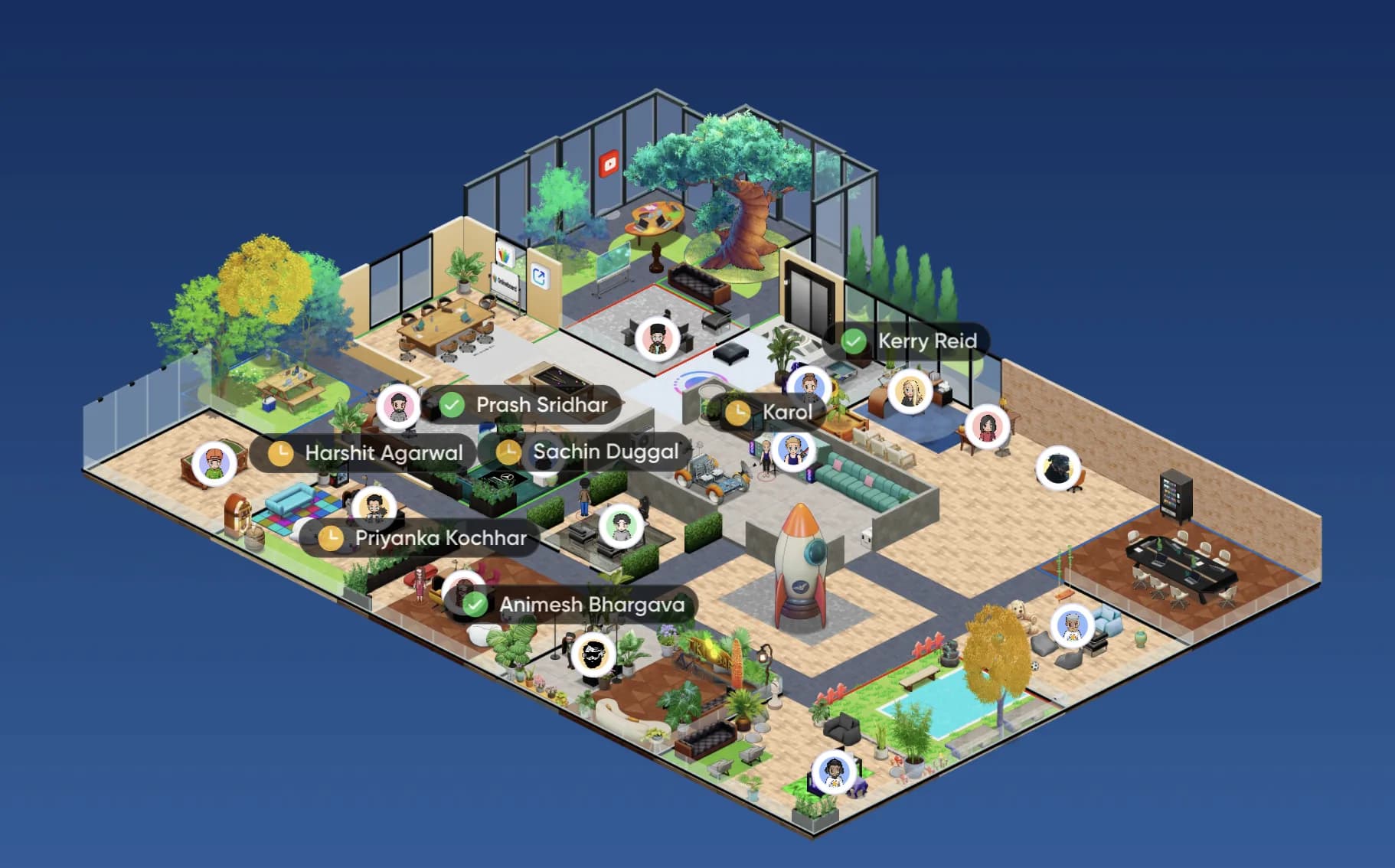 SeKondBrain team collaborating in a shared virtual workspace