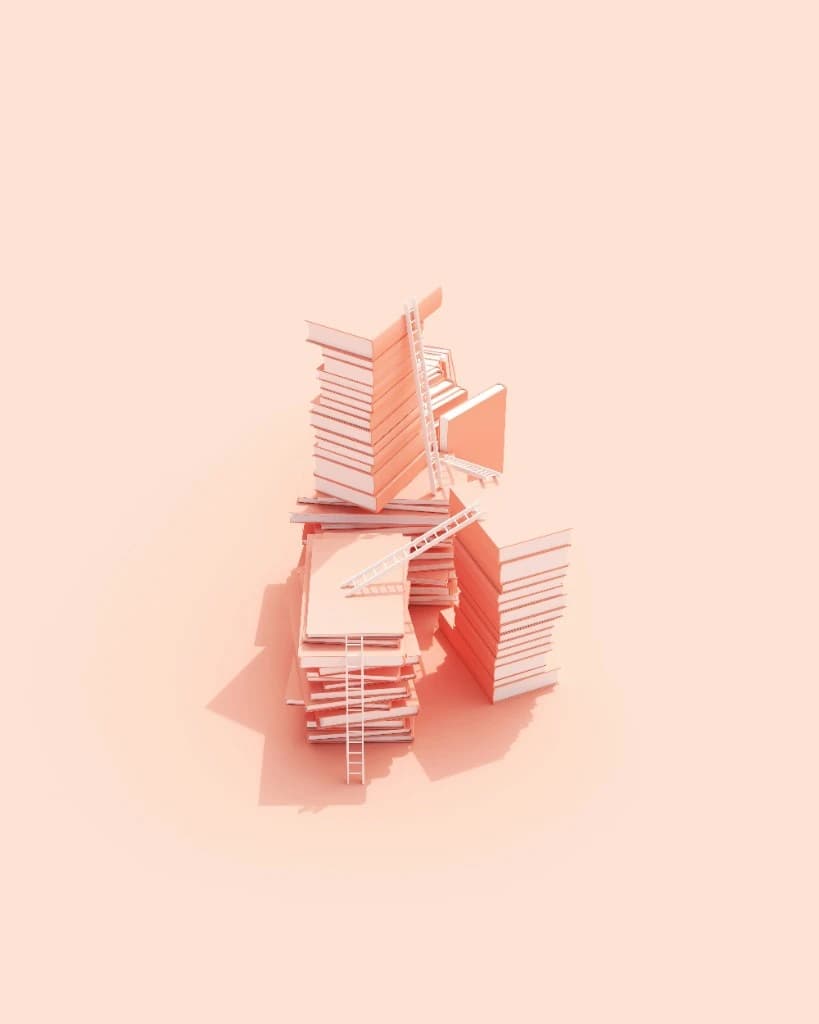Open books stacked on a desk — understanding, not filing